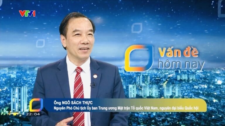 Tiến sĩ Ngô Sách Thực, nguyên Phó Chủ tịch Ủy ban Trung ương MTTQ Việt Nam, Đại biểu Quốc hội khóa XIV, Chủ tịch Hội Cứu trợ trẻ em tàn tật Việt Nam trả lời phóng vấn tại chương trình “Vấn đề hôm nay” trên VTV1.